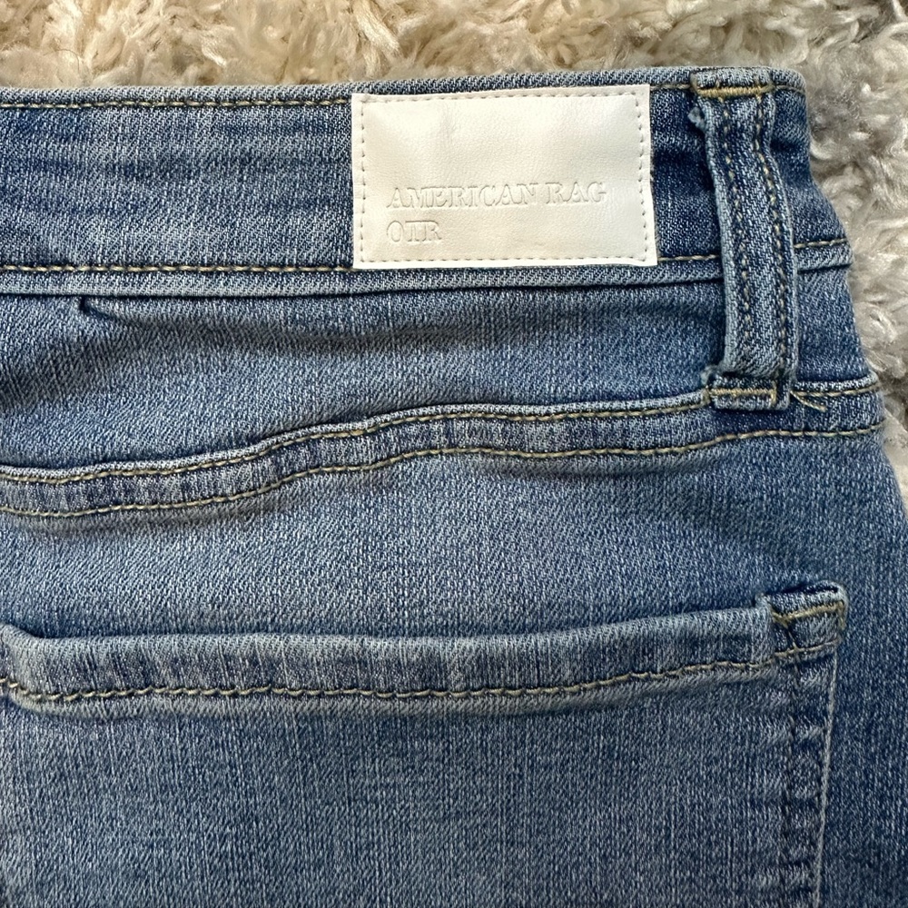 American Rag | High Rise Frayed Jean Shorts - Picture 7 of 7